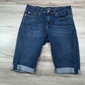 Signature by Levi Strauss Gold WMNS 6 Mid-Rise Skinny denim Shorts Dark Wash